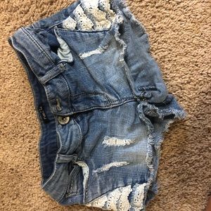 Rue 21 Lace Jean Shorts